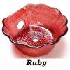 Scallop Bowl-Ruby