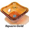 Square Glass Bowel-Gold
