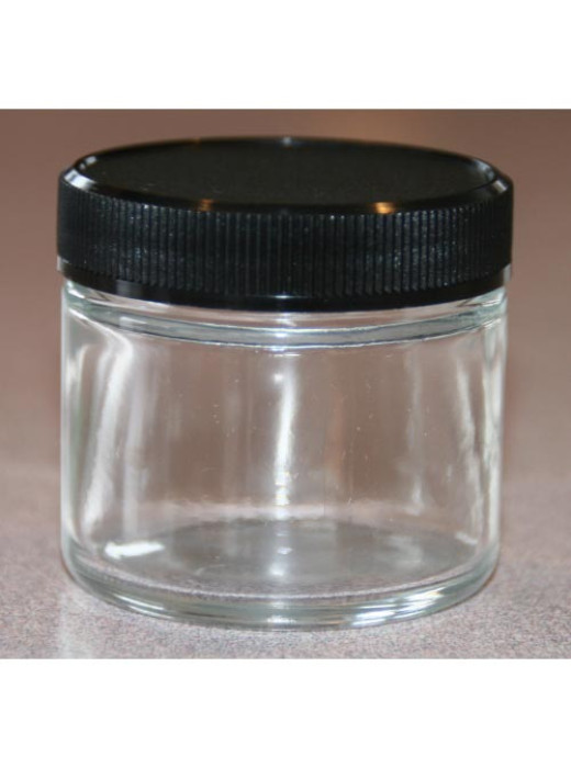 Clear Plastic Jar with Black Lid 