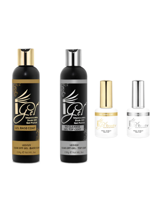 IGEL No Cleanse Soak-Off Gel Top Coat Refill - 8 Oz Bottle - Salon Size