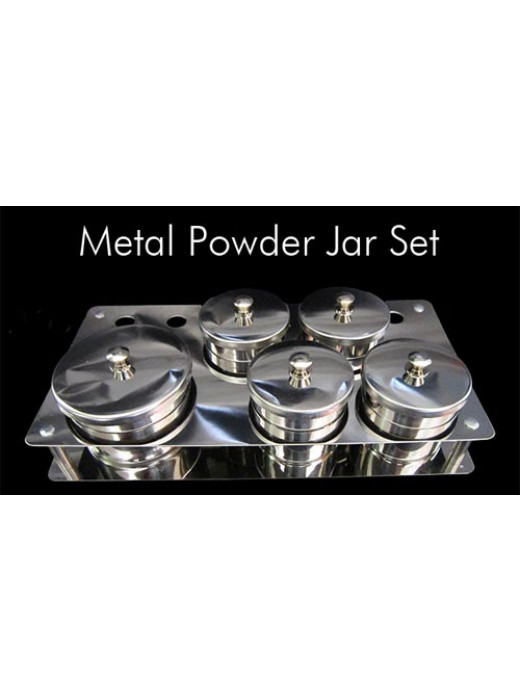 5pcs Stainless Steel Metal Powder Jar Set 