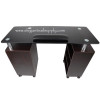Glass Top Nail Table Black 