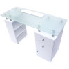 Glass Top Nail Table White 