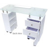 Glass Top Nail Table White 