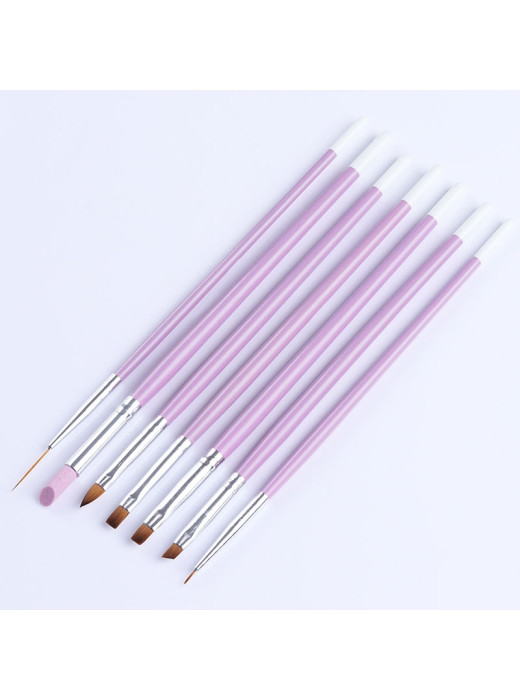 Lavender Nail Art Brushes 7PCS
