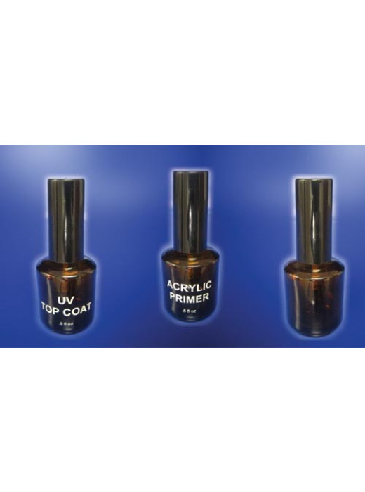 Empty Glass Brown Polish Bottles