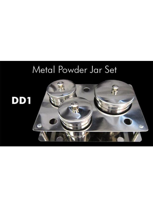 3pcs Stainless Steel Metal Powder Jar Set