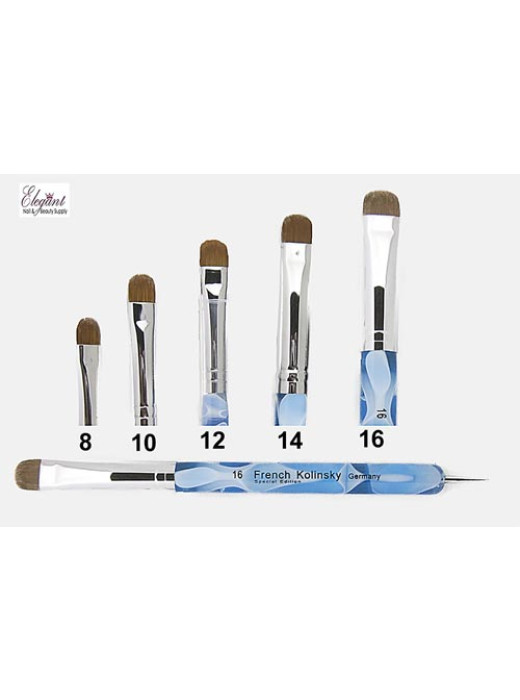 French Brush blue marble With Dotting Tool 