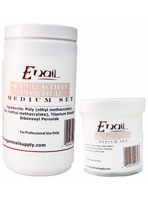 E-Nail Supper White Acrylic Powder Medium Set