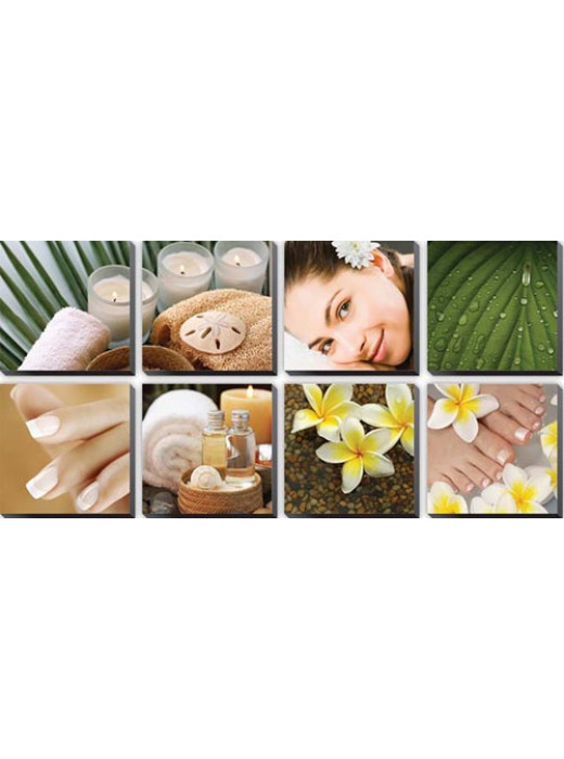 Canvas Mural Tropical Plumeria Ensemble