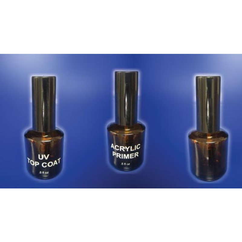 Empty Glass Brown Polish Bottles