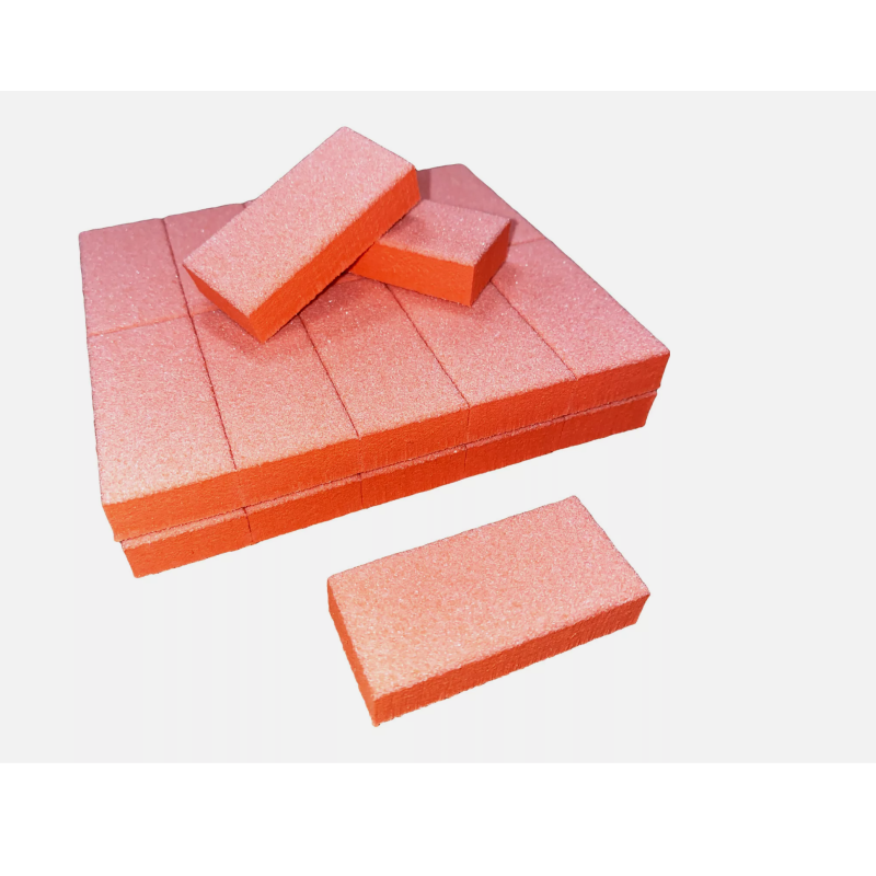 Mini Long Nail Buffer Orange White 