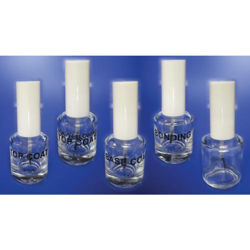 Empty Clear Glass Polish Bottle