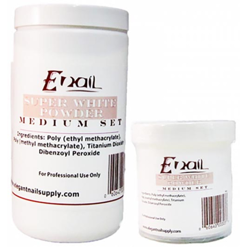 E-Nail Supper White Acrylic Powder Medium Set