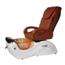 Cleo GX Pedicure Spa-Chair Red Orange - Bowl Gold Reflection - Base White