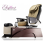 Episode LXP - Chair Leather Trim Taupe - Base Dark Cherry